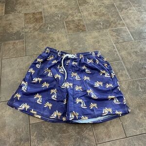 🥵 Purple Swim Shorts with Palm Tree Print